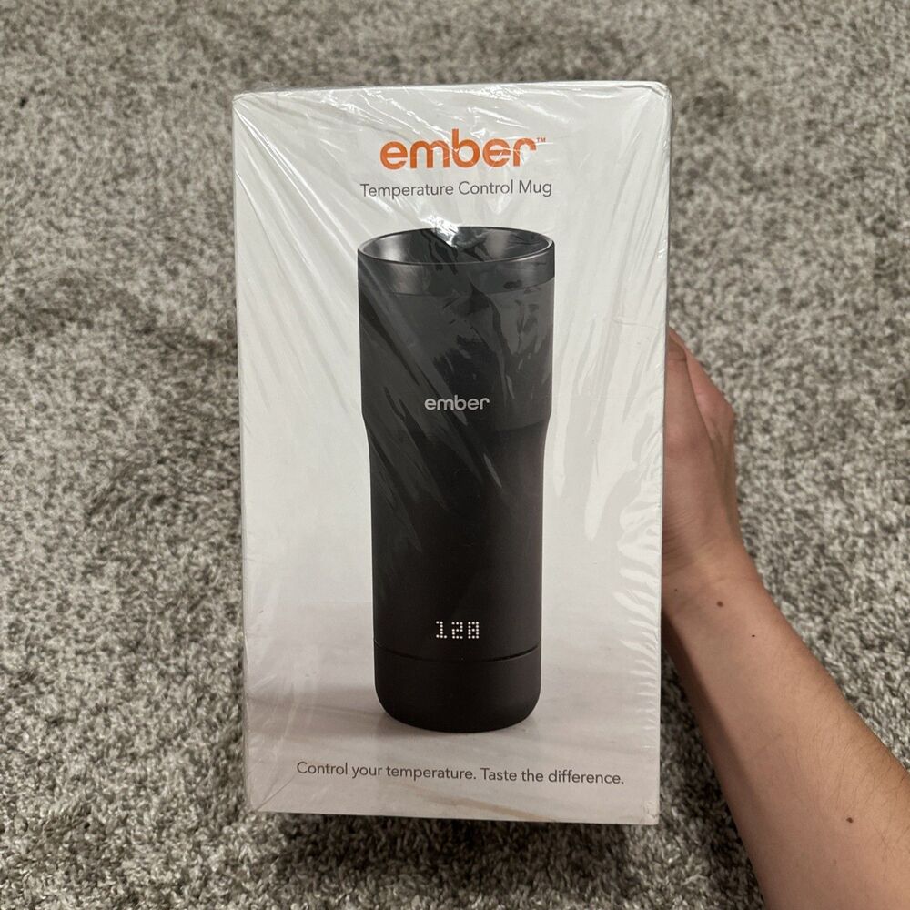 New Ember Temperature Control Smart 12 Oz Travel Mug - Black TM15 w/ Charger